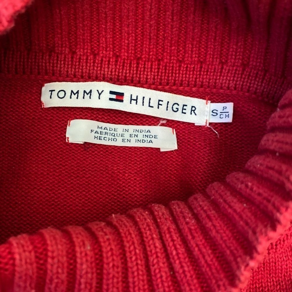 Tommy Hilfiger Red Mock Neck Sleeveless Sweater Women Small Vintage - Picture 5 of 8